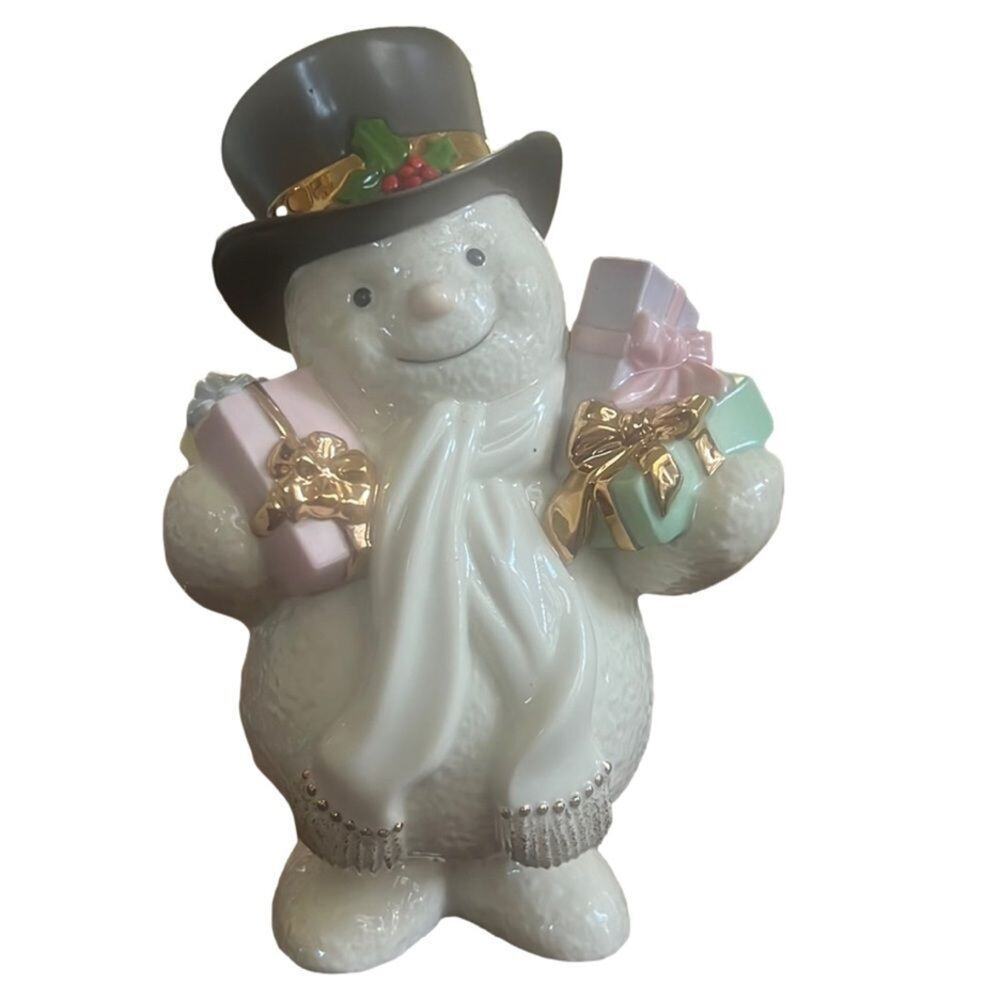 LENOX SPECIAL DELIVERY SNOWMAN‎ FIGURINE 7in CHRISTMAS PRESENTS
